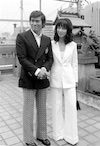 野際陽子の若い頃（千葉真一との婚約発表、1972年9月14日）