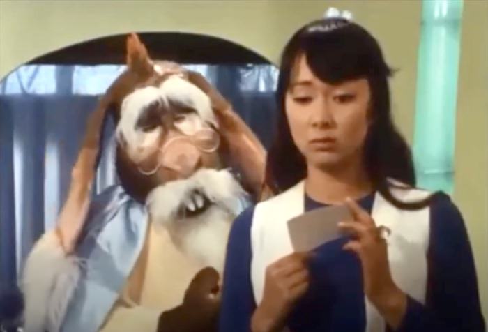菊容子の若い頃（21歳ごろ。ドラマ『好き！すき！！魔女先生』1971-72年放送より）