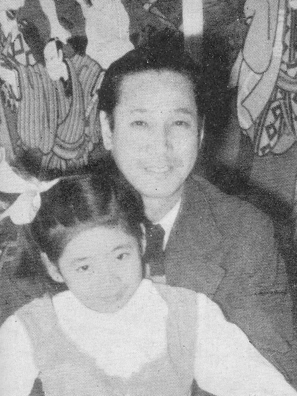 島田正吾の若い頃（46歳ごろ。娘と）