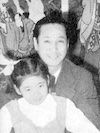 島田正吾の若い頃（46歳ごろ。娘と）