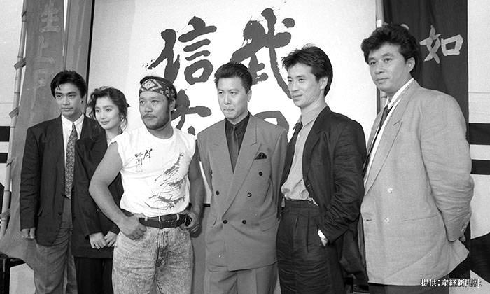 NHK大河ドラマ『武田信玄』の制作発表より（左3番目より西田敏行、石橋凌、若松武史、渡辺正行）